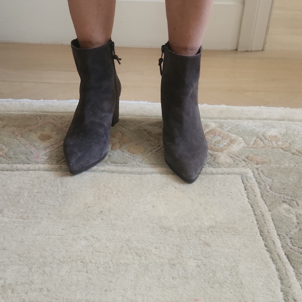 Stuart Weitzman Charcoal Ankle Booties